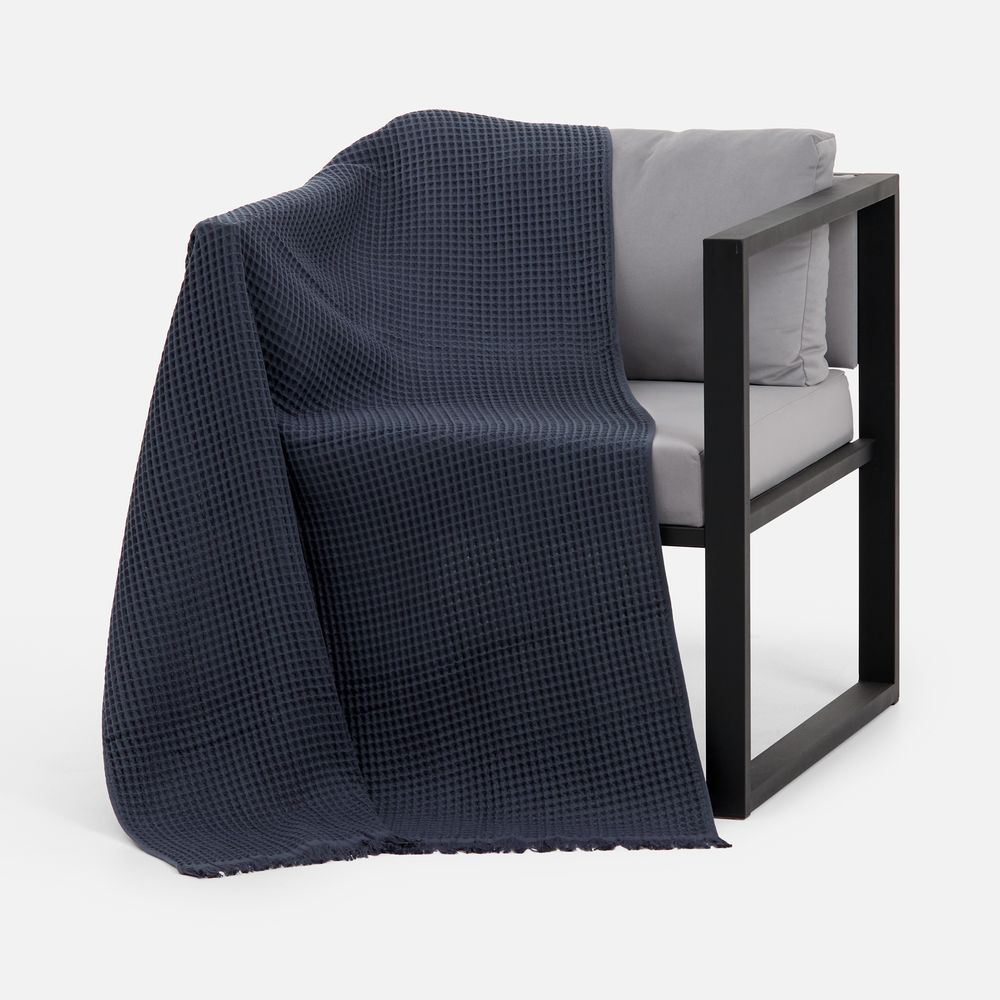 Плед вафельный Elenglect, темно-серый арт. 17378.13 Плед вафельный Elenglect, темно-серый арт. 17378.13