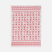 Плед Holidale, красный с молочным