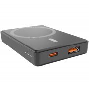Магнтиный внешний аккумулятор Magnetic с беспроводной зарядкой (5W), 5000 Mah, черный