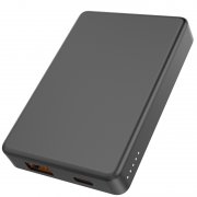 Магнтиный внешний аккумулятор Magnetic с беспроводной зарядкой (5W), 5000 Mah, черный