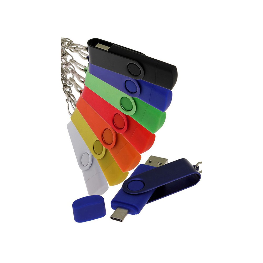 USB 2.0- флешка на 64 Гб с поворотным механизмом и дополнительным разъемом Type-C арт. 6137.64.04 USB 2.0- флешка на 64 Гб с поворотным механизмом и дополнительным разъемом Type-C арт. 6137.64.04