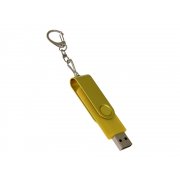 USB 2.0- флешка на 32 Гб с поворотным механизмом и дополнительным разъемом Type-C