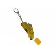 USB 2.0- флешка на 32 Гб с поворотным механизмом и дополнительным разъемом Type-C