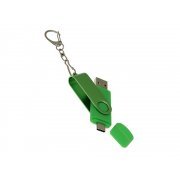 USB 2.0- флешка на 32 Гб с поворотным механизмом и дополнительным разъемом Type-C арт. 6137.32.03