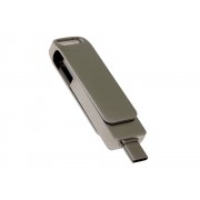 USB 3.0- флешка на 64 Гб с поворотным механизмом и дополнительным разъемом Type-C