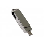 USB 3.0- флешка на 16 Гб с поворотным механизмом и дополнительным разъемом Type-C