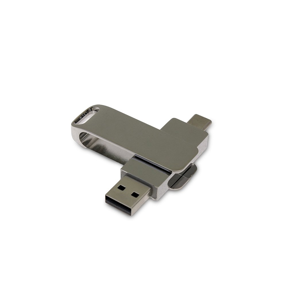 USB 2.0- флешка на 128 Гб с поворотным механизмом и дополнительным разъемом Type-C арт. 6130.128.00 USB 2.0- флешка на 128 Гб с поворотным механизмом и дополнительным разъемом Type-C арт. 6130.128.00