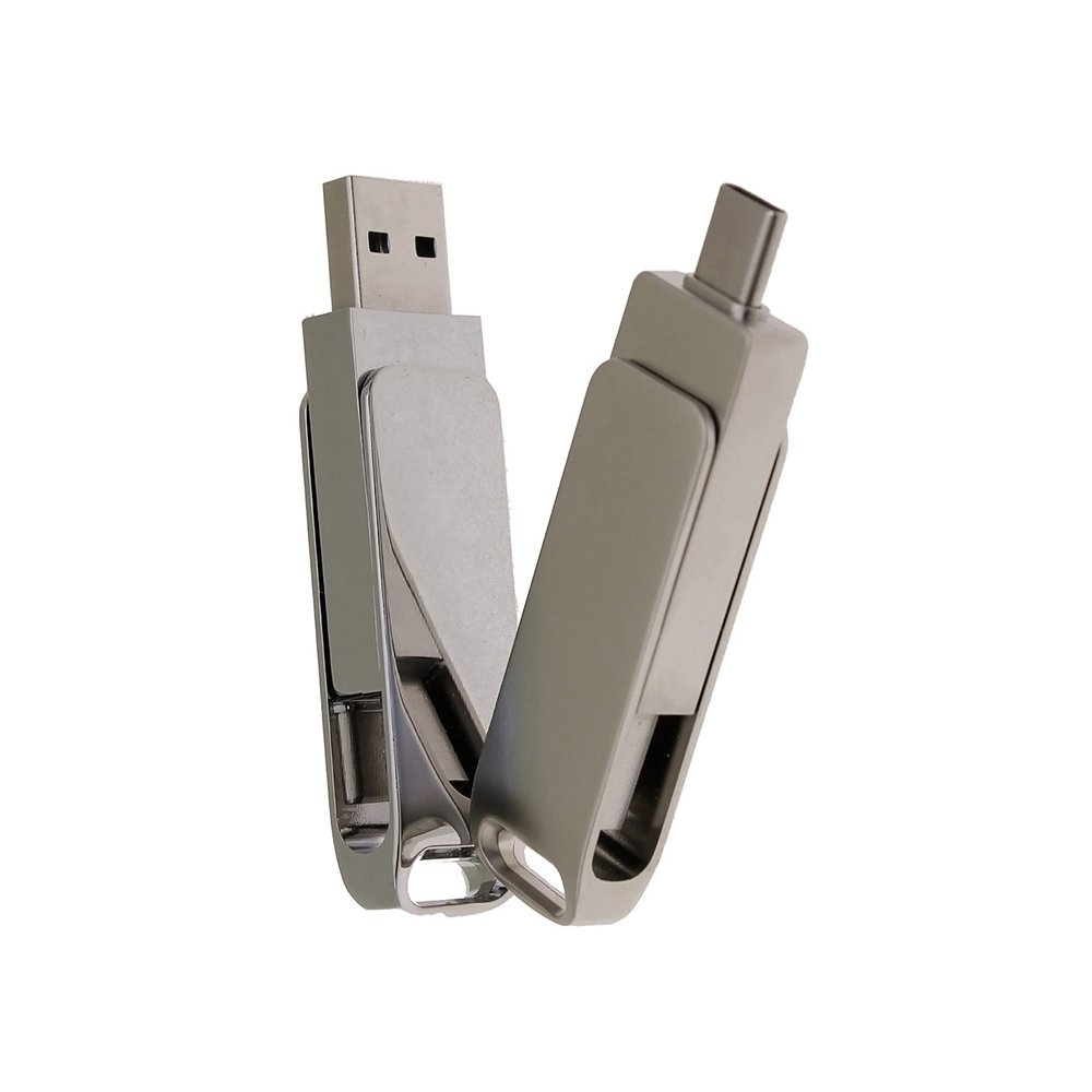 USB 2.0- флешка на 128 Гб с поворотным механизмом и дополнительным разъемом Type-C арт. 6130.128.00 USB 2.0- флешка на 128 Гб с поворотным механизмом и дополнительным разъемом Type-C арт. 6130.128.00