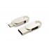 USB 2.0- флешка «Uranium» на 32 Гб с поворотным механизмом и дополнительным разъемом Type-C