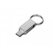 USB 2.0- флешка «Mercury» на 16 Гб с поворотным механизмом и дополнительным разъемом Type-C