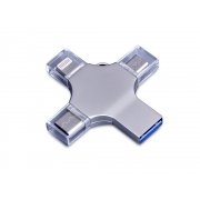 USB 3.0-флешка на 64 Гб 4-в-1 с разъемами Micro USB, Type-C и Lightning