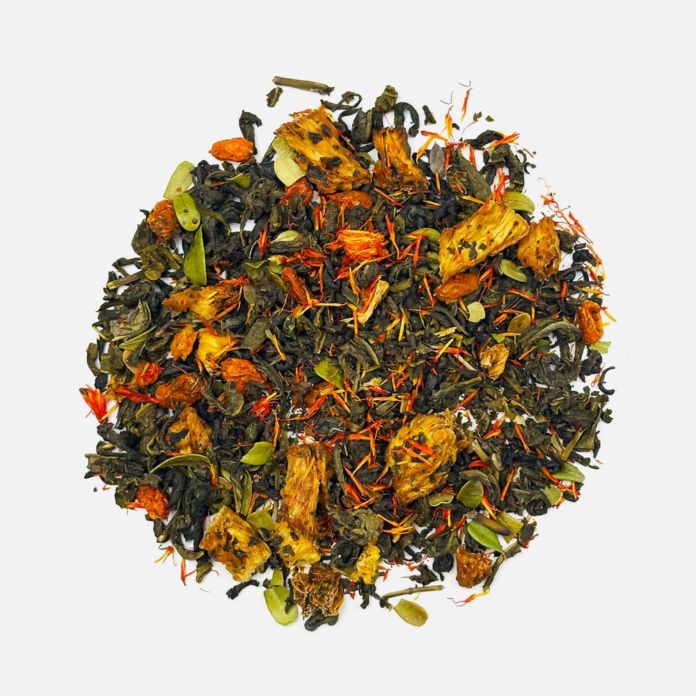 Чай «Сокочай», зеленый с соком ананаса, облепихой, толокнянкой и сафлором арт. 16222.09 Чай «Сокочай», зеленый с соком ананаса, облепихой, толокнянкой и сафлором арт. 16222.09