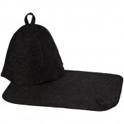 Набор для бани Heat Off с ковриком, черный арт. 16952.30