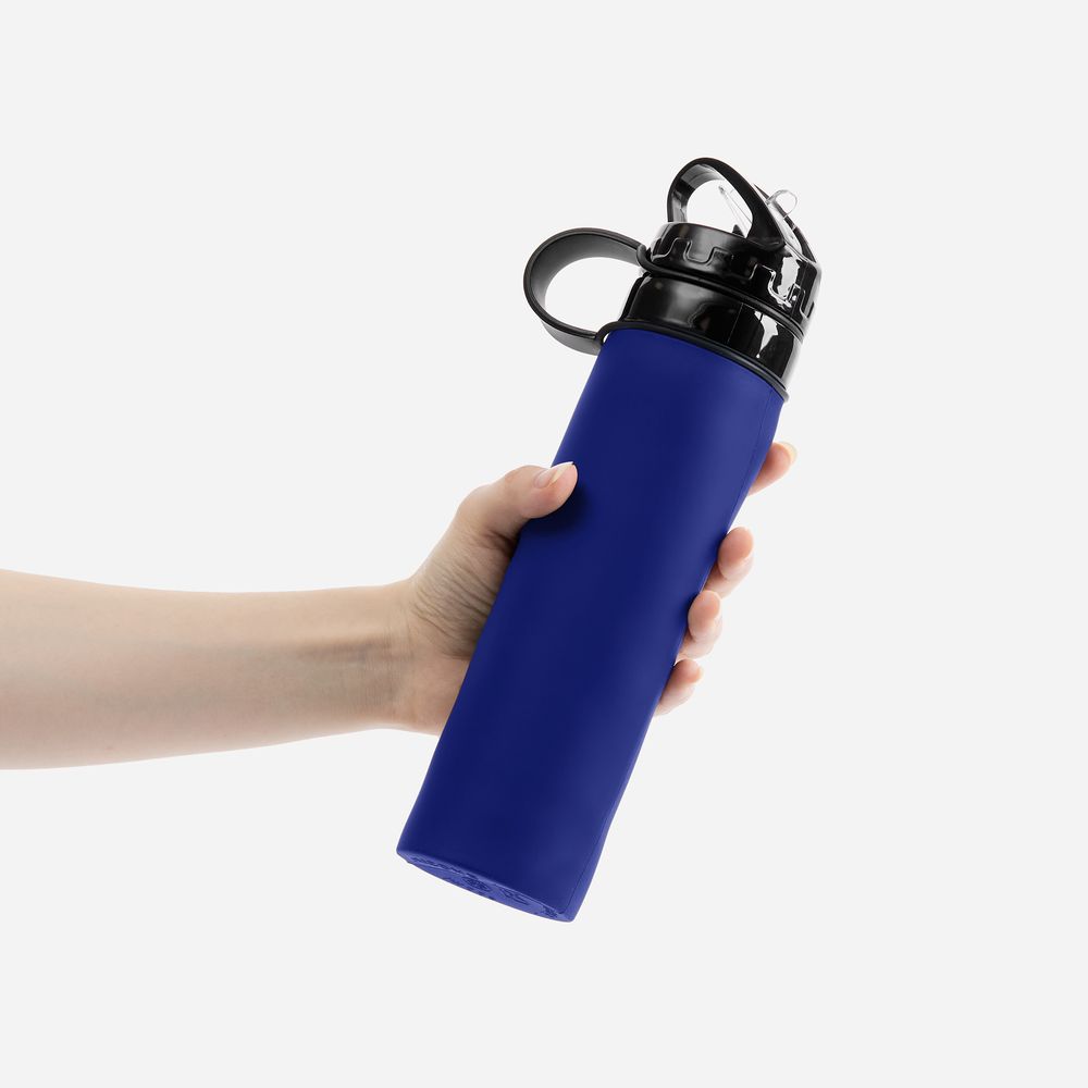 Складная бутылка для воды Langfossen, синяя арт. 17490.40 Складная бутылка для воды Langfossen, синяя арт. 17490.40