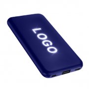 Внешний аккумулятор Kugo, 10000 mAh с подсветкой гравировки, синий
