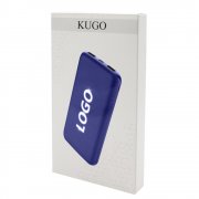 Внешний аккумулятор Kugo, 10000 mAh с подсветкой гравировки, синий