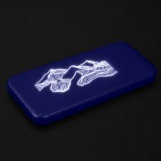 Внешний аккумулятор Kugo, 10000 mAh с подсветкой гравировки, синий