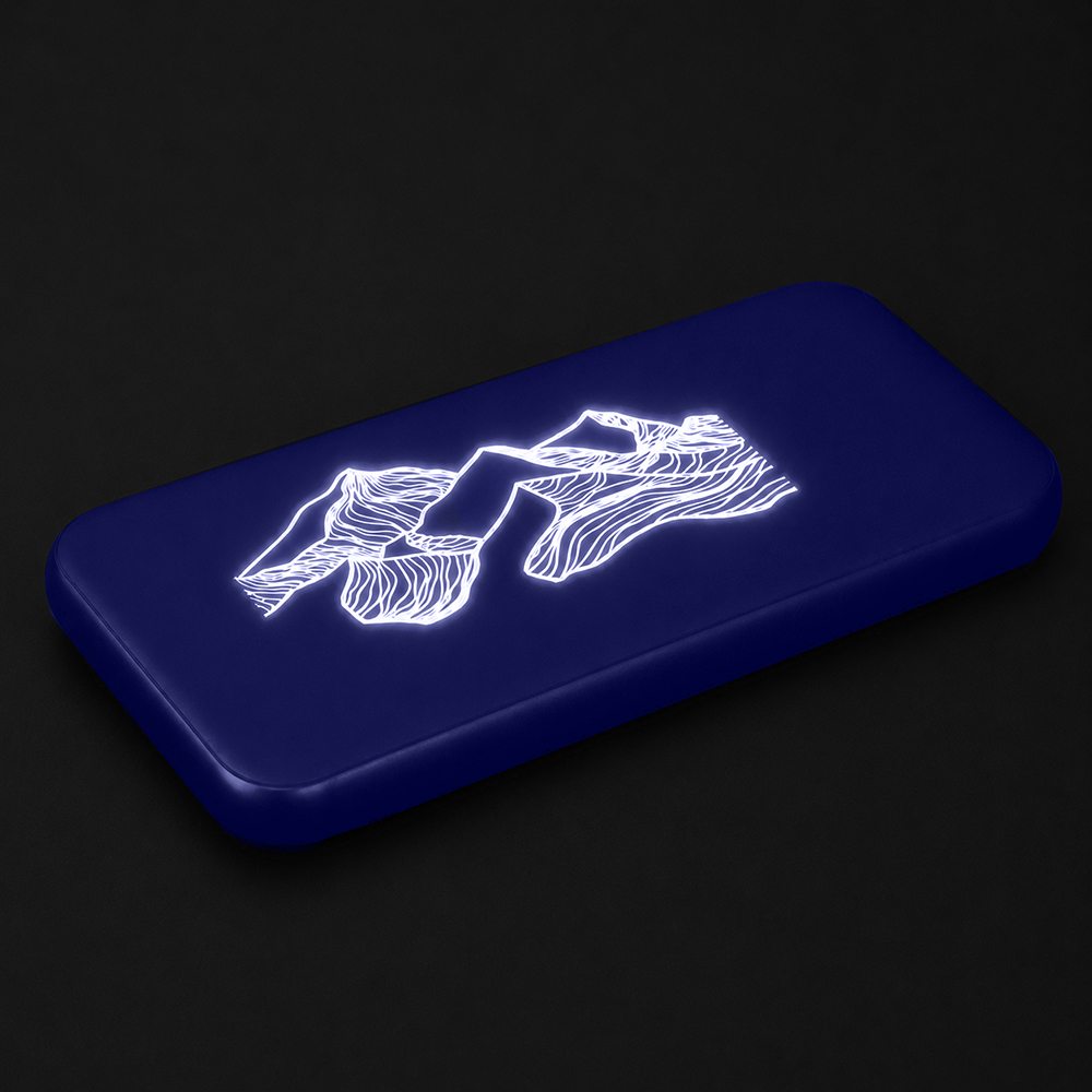 Внешний аккумулятор Kugo, 10000 mAh с подсветкой гравировки, синий арт. 2046.03 Внешний аккумулятор Kugo, 10000 mAh с подсветкой гравировки, синий арт. 2046.03