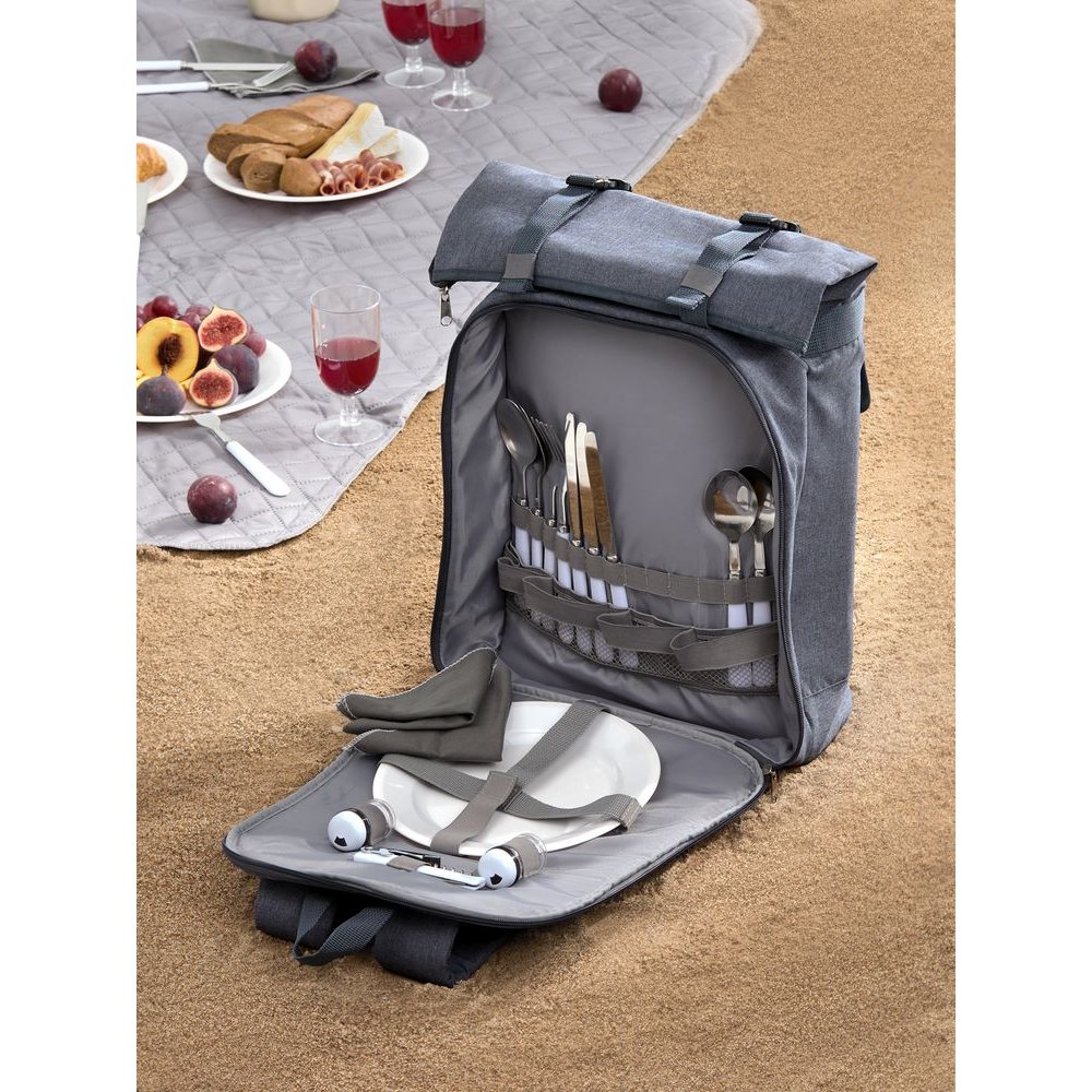 Набор для пикника Picnivo на 4 персоны, темно-серый меланж арт. 63057.13 Набор для пикника Picnivo на 4 персоны, темно-серый меланж арт. 63057.13