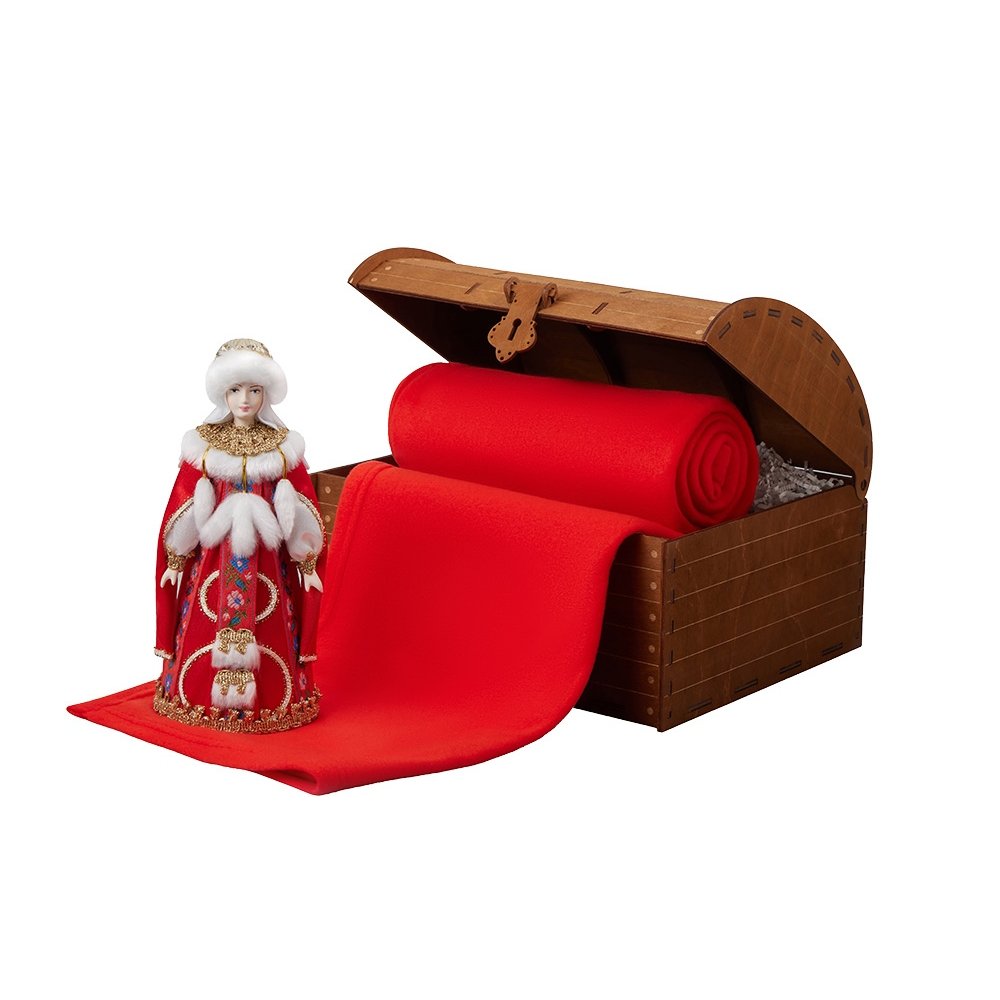 Подарочный набор: кукла фарфоровая, плед флисовый арт. 94758 Подарочный набор: кукла фарфоровая, плед флисовый арт. 94758