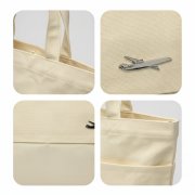 Сумка для покупок JETTA 325 г/м² с шильдом - самолёт, натуральный