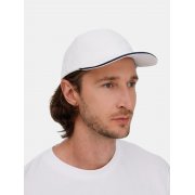 Бейсболка Classic 2.0, белая с темно-синим кантом арт. 21848.64