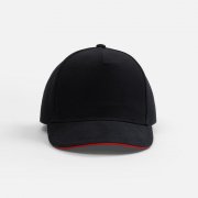 Бейсболка Classic 2.0, черная с красным кантом арт. 21848.35