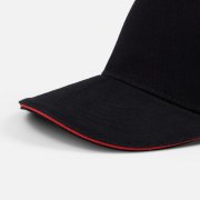 Бейсболка Classic 2.0, черная с красным кантом арт. 21848.35