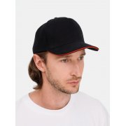 Бейсболка Classic 2.0, черная с красным кантом арт. 21848.35