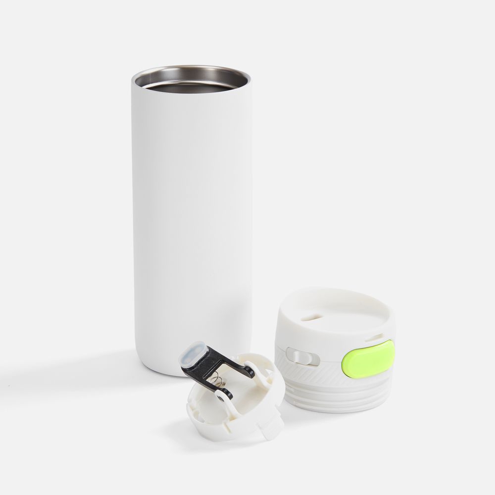 Термостакан X1 с цветной кнопкой, белый с желтым арт. 19941.67 Термостакан X1 с цветной кнопкой, белый с желтым арт. 19941.67