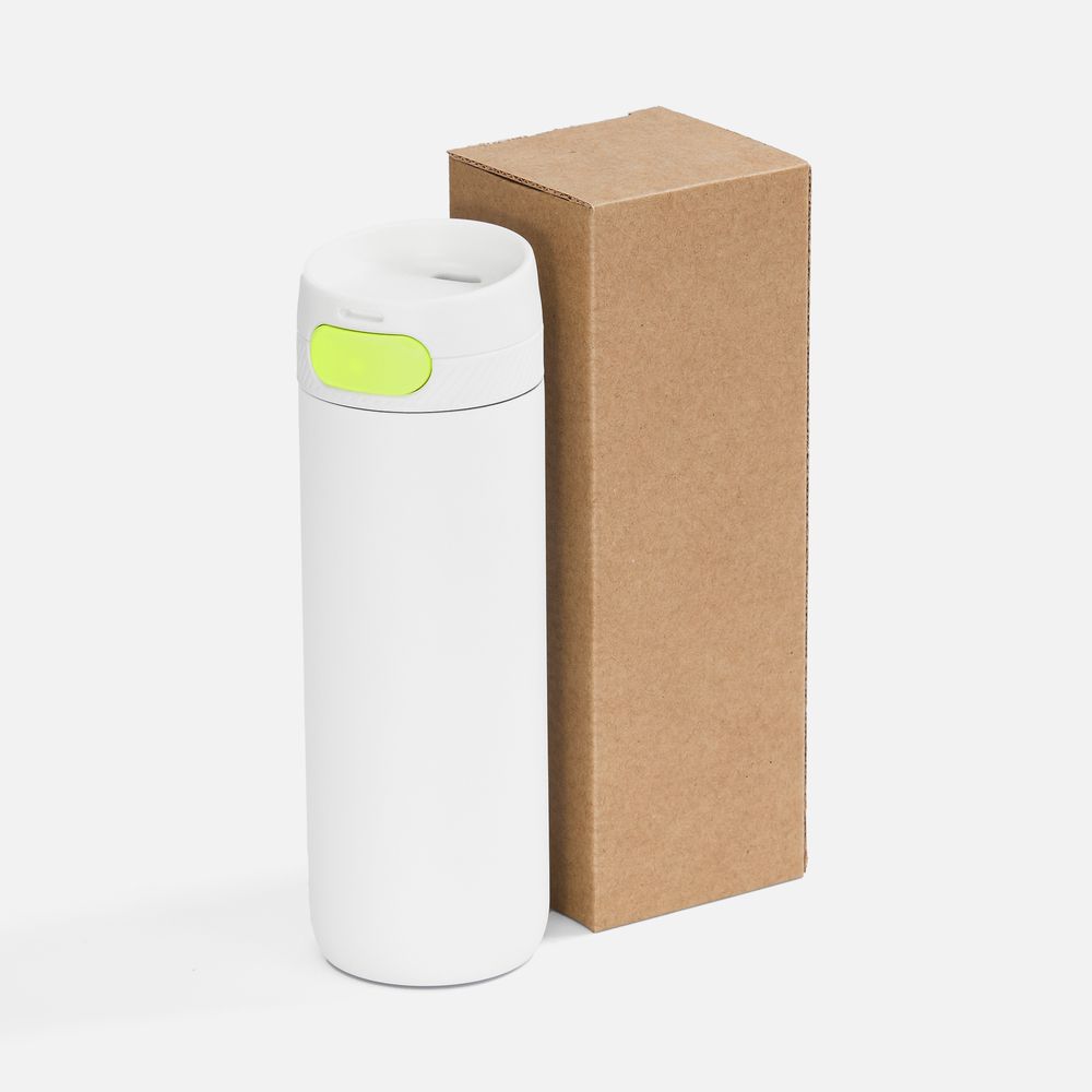 Термостакан X1 с цветной кнопкой, белый с желтым арт. 19941.67 Термостакан X1 с цветной кнопкой, белый с желтым арт. 19941.67