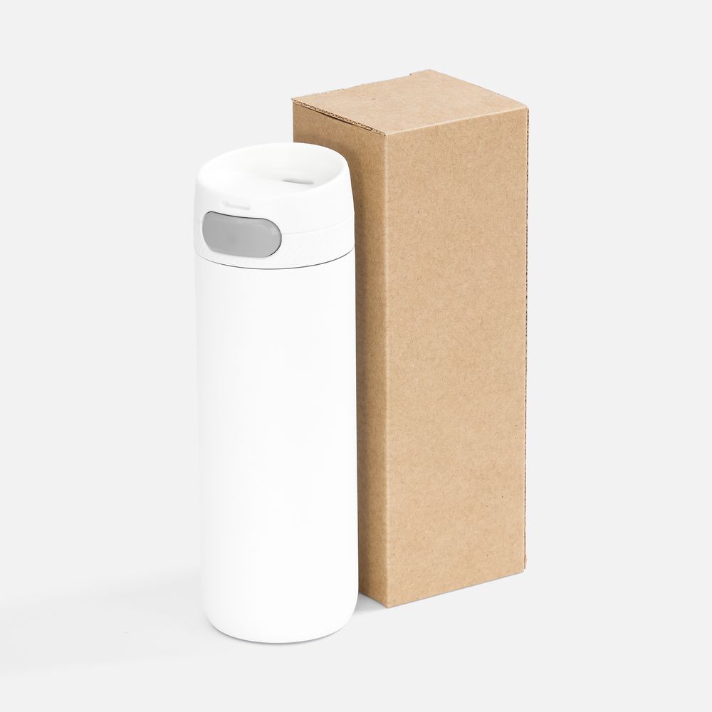 Термостакан X1 с цветной кнопкой, белый с серым арт. 19941.66 Термостакан X1 с цветной кнопкой, белый с серым арт. 19941.66