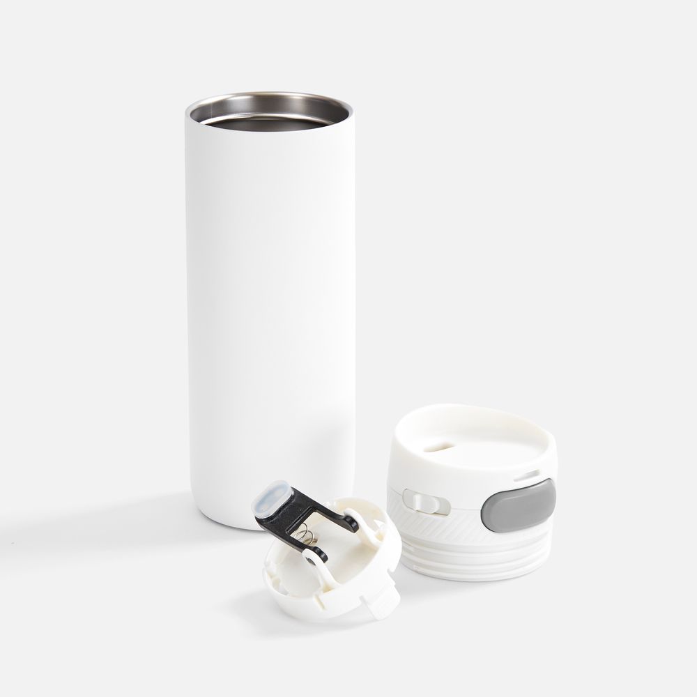 Термостакан X1 с цветной кнопкой, белый с серым арт. 19941.66 Термостакан X1 с цветной кнопкой, белый с серым арт. 19941.66