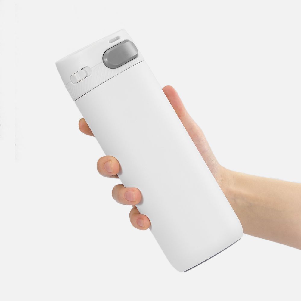 Термостакан X1 с цветной кнопкой, белый с серым арт. 19941.66 Термостакан X1 с цветной кнопкой, белый с серым арт. 19941.66