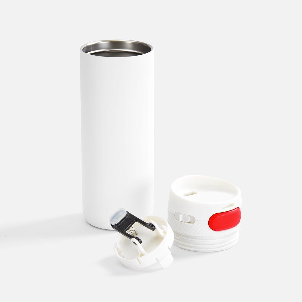 Термостакан X1 с цветной кнопкой, белый с красным арт. 19941.65 Термостакан X1 с цветной кнопкой, белый с красным арт. 19941.65