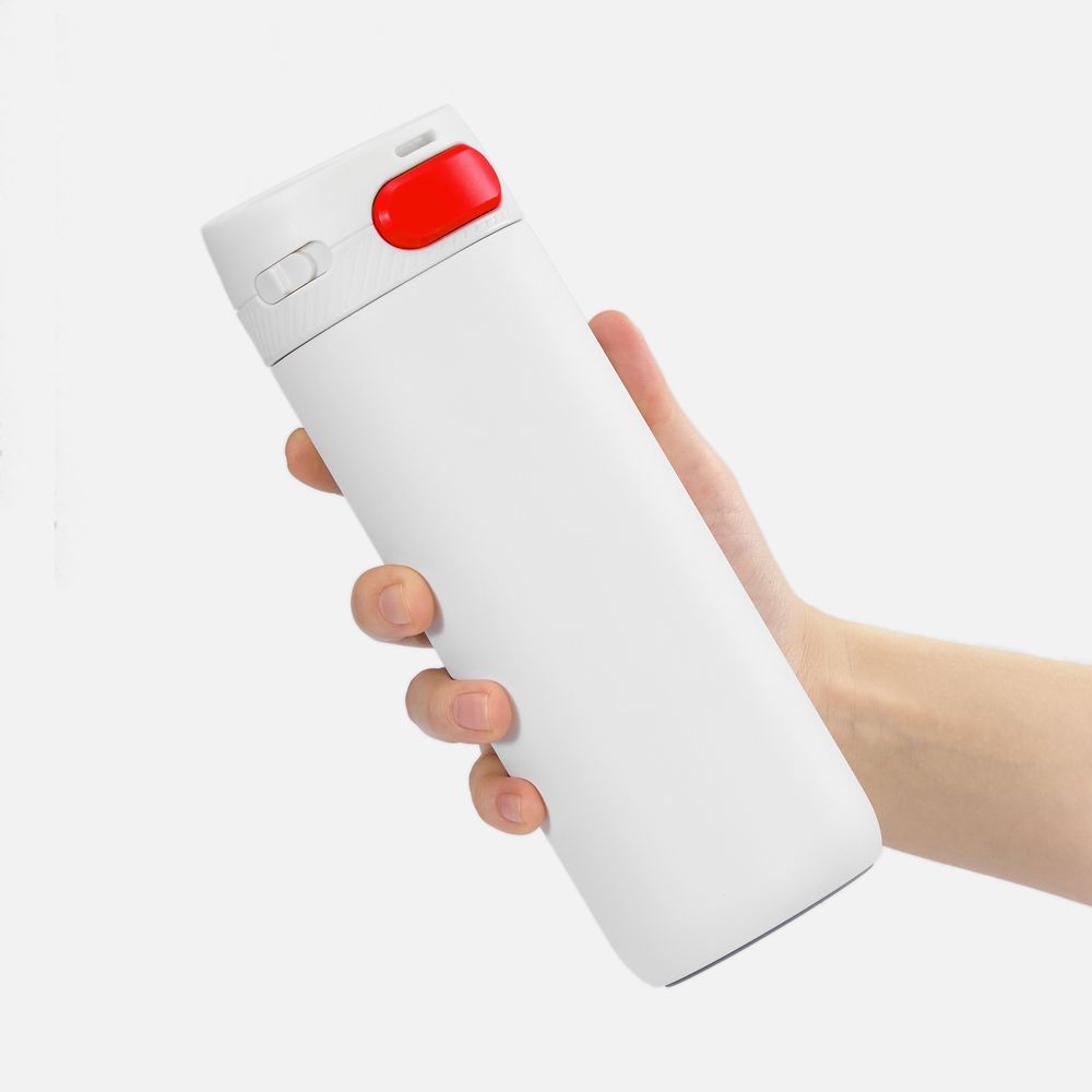 Термостакан X1 с цветной кнопкой, белый с красным арт. 19941.65 Термостакан X1 с цветной кнопкой, белый с красным арт. 19941.65