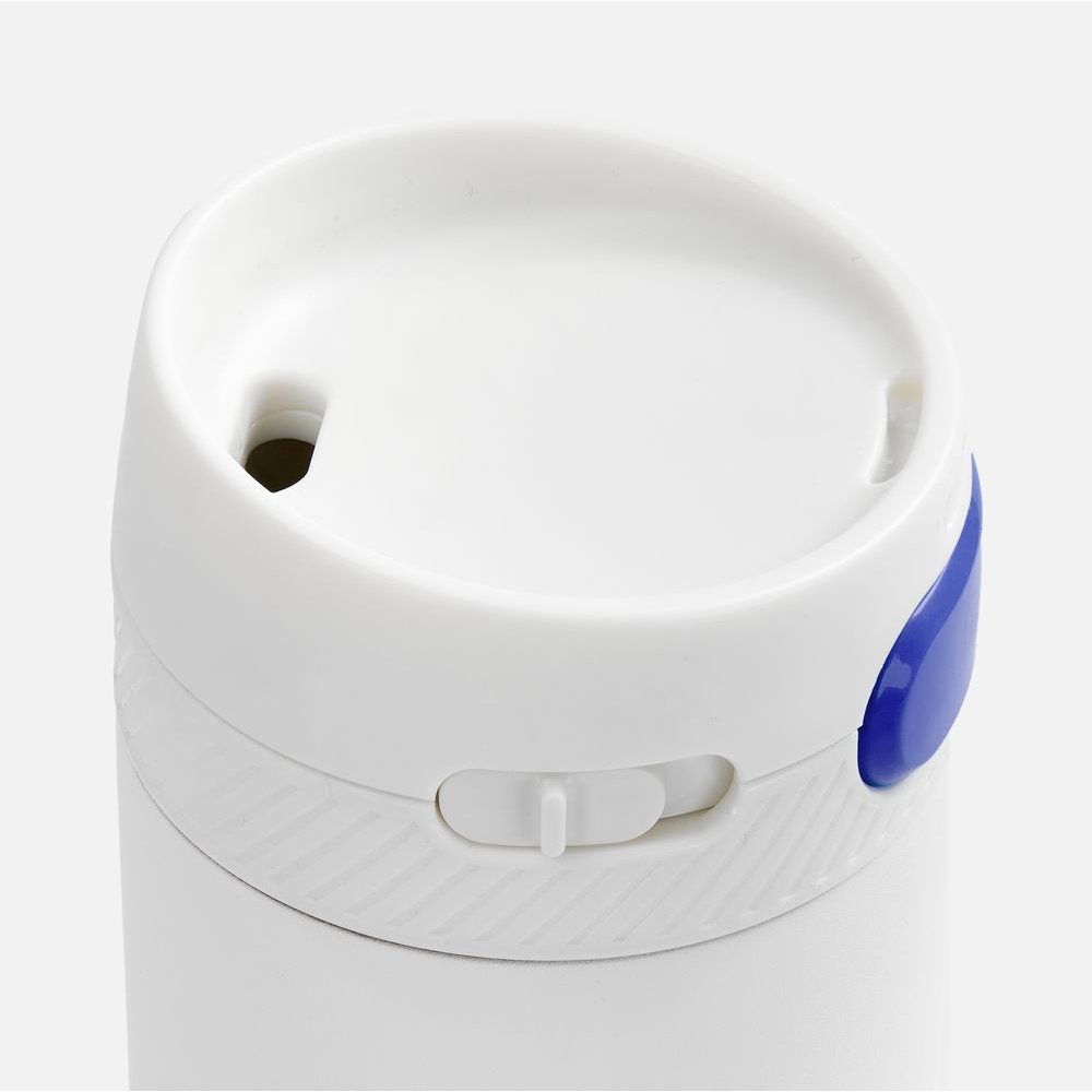 Термостакан X1 с цветной кнопкой, белый с синим арт. 19941.64 Термостакан X1 с цветной кнопкой, белый с синим арт. 19941.64