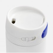 Термостакан X1 с цветной кнопкой, белый с синим