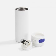 Термостакан X1 с цветной кнопкой, белый с синим