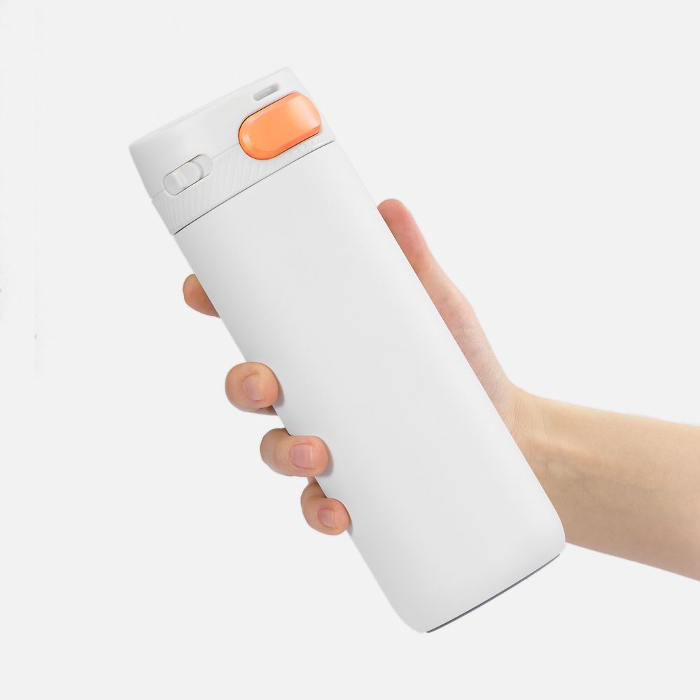 Термостакан X1 с цветной кнопкой, белый с оранжевым арт. 19941.62 Термостакан X1 с цветной кнопкой, белый с оранжевым арт. 19941.62