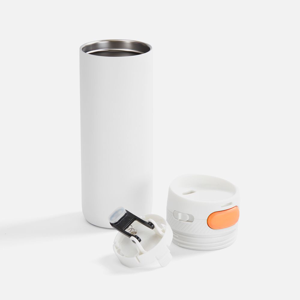 Термостакан X1 с цветной кнопкой, белый с оранжевым арт. 19941.62 Термостакан X1 с цветной кнопкой, белый с оранжевым арт. 19941.62