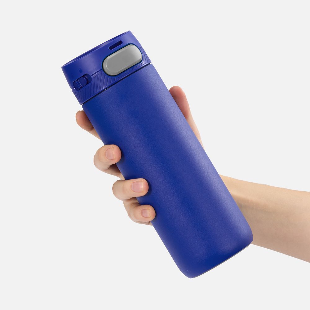 Термостакан X1 с цветной кнопкой, синий с серым арт. 19941.44 Термостакан X1 с цветной кнопкой, синий с серым арт. 19941.44