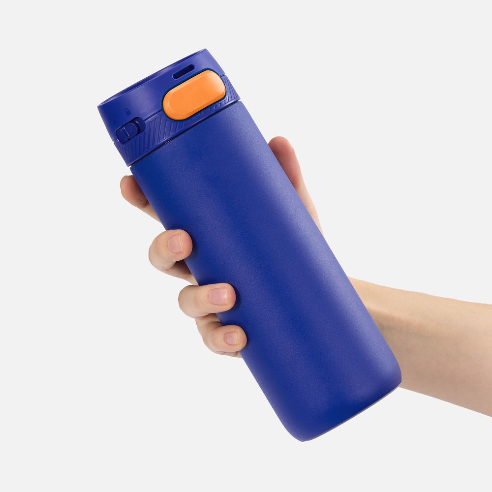 Термостакан X1 с цветной кнопкой, синий с оранжевым арт. 19941.42 Термостакан X1 с цветной кнопкой, синий с оранжевым арт. 19941.42