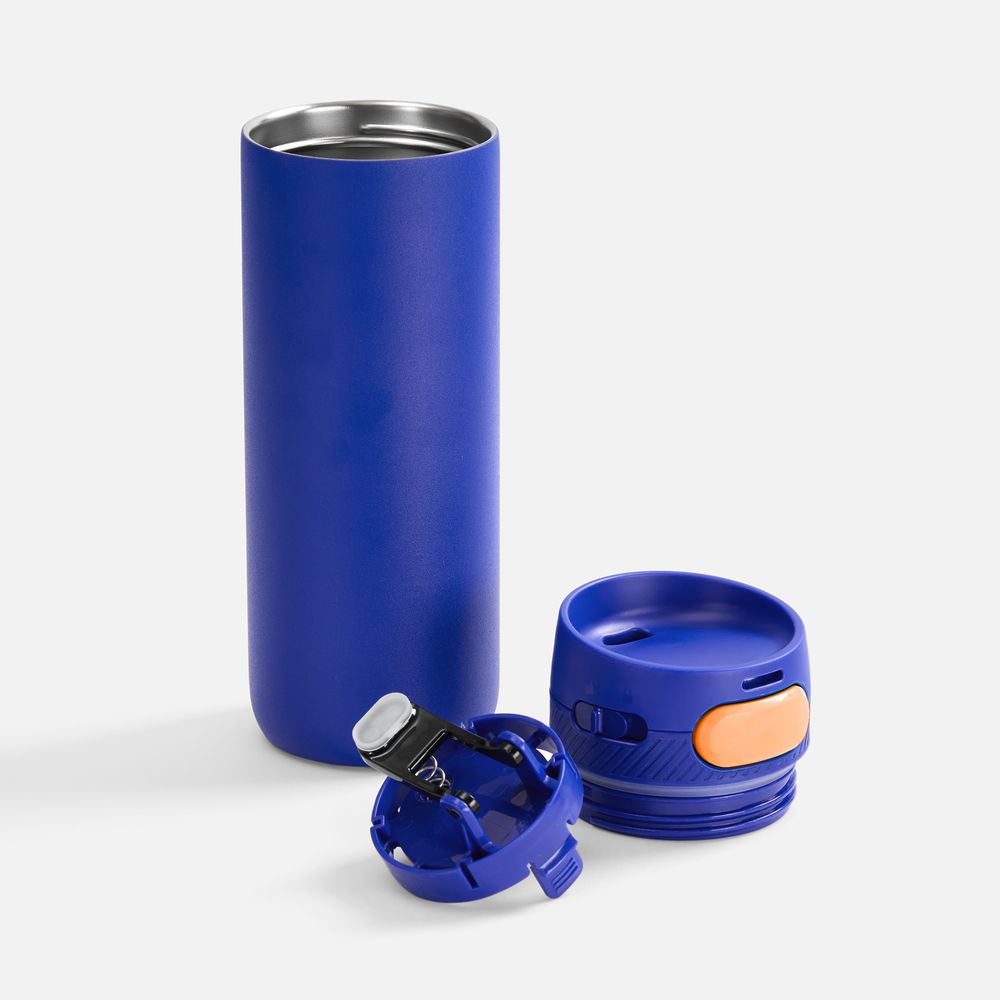 Термостакан X1 с цветной кнопкой, синий с оранжевым арт. 19941.42 Термостакан X1 с цветной кнопкой, синий с оранжевым арт. 19941.42