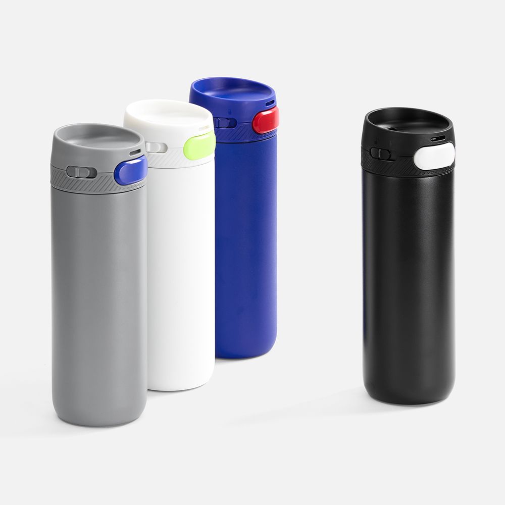 Термостакан X1 с цветной кнопкой, черный с белым арт. 19941.36 Термостакан X1 с цветной кнопкой, черный с белым арт. 19941.36