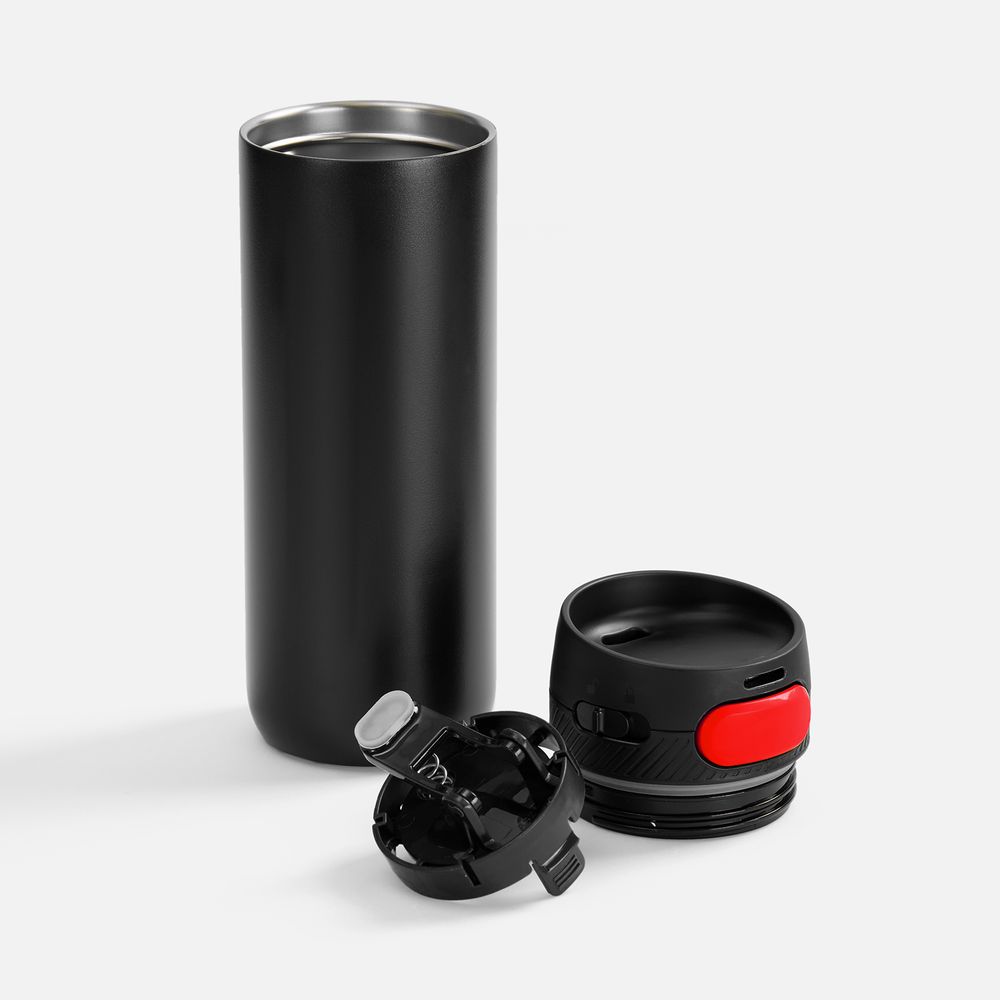 Термостакан X1 с цветной кнопкой, черный с красным арт. 19941.35 Термостакан X1 с цветной кнопкой, черный с красным арт. 19941.35