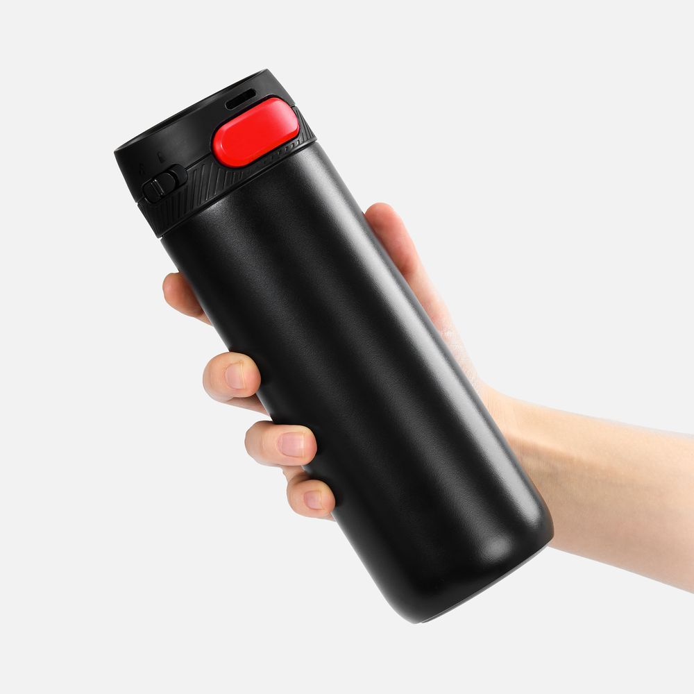 Термостакан X1 с цветной кнопкой, черный с красным арт. 19941.35 Термостакан X1 с цветной кнопкой, черный с красным арт. 19941.35