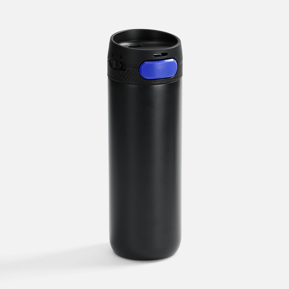 Термостакан X1 с цветной кнопкой, черный с синим арт. 19941.34 Термостакан X1 с цветной кнопкой, черный с синим арт. 19941.34