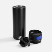 Термостакан X1 с цветной кнопкой, черный с синим арт. 19941.34 Термостакан X1 с цветной кнопкой, черный с синим арт. 19941.34