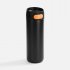Термостакан X1 с цветной кнопкой, черный с оранжевым